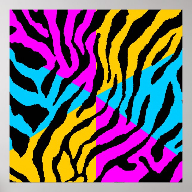 Poster Motif Tigre Rétro Corey Tiger 80s (Devant)