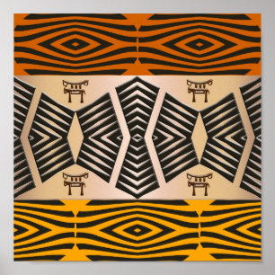 Poster motif tribal africain ethnique