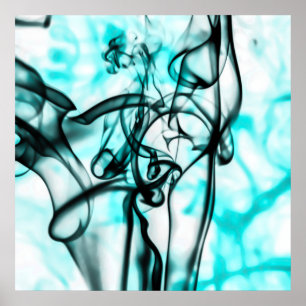 Poster Motif Turquoise Abstrait Black et Aqua