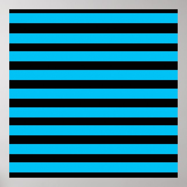 Poster Motif turquoise Blue Turquoise et White Stripes (Devant)