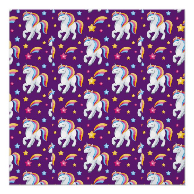 Poster Motif Unicorn Magique Cheval mignon (Devant)