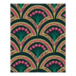 Poster motif vert en forme de coque