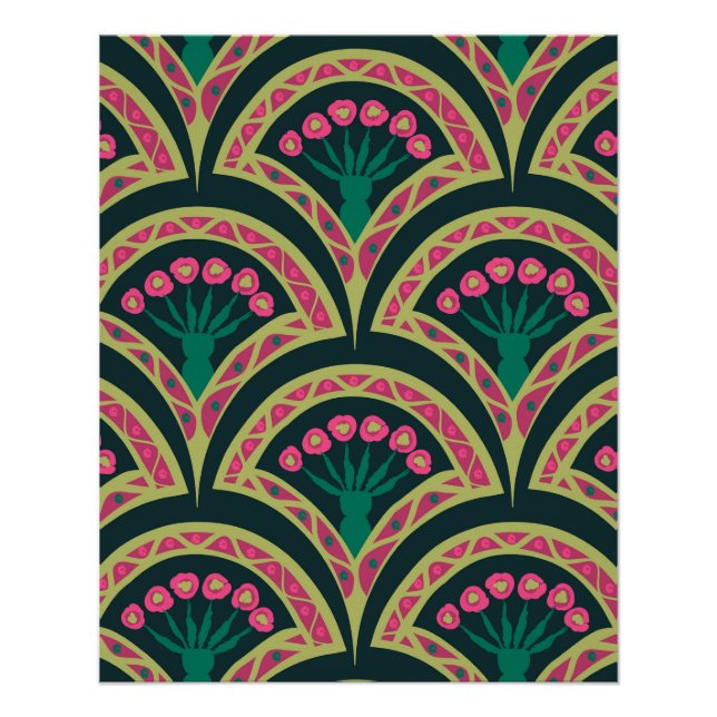 Poster motif vert en forme de coque (Devant)