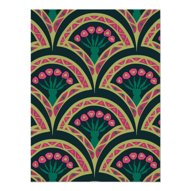 Poster motif vert en forme de coquille (Devant)