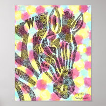 Poster Motif Zebra Tessellation