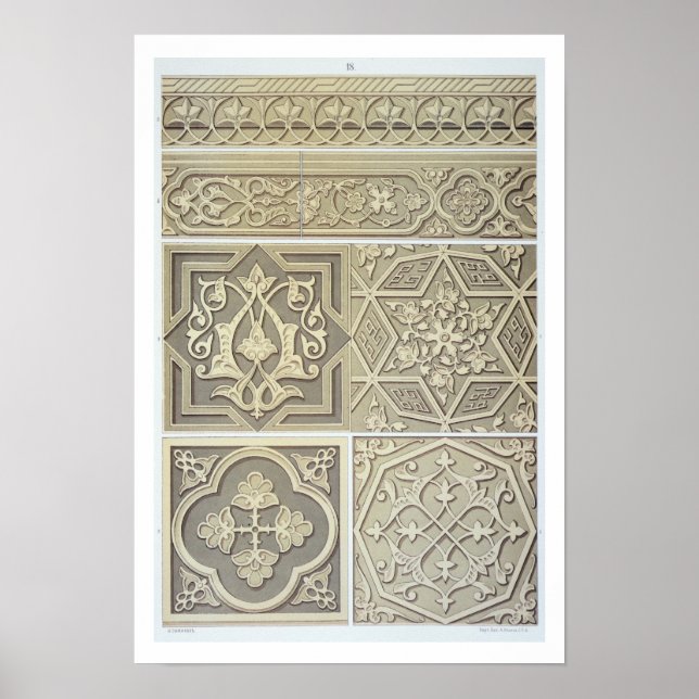 Poster Motifs en mosaïque arabe (litho couleur) (Devant)