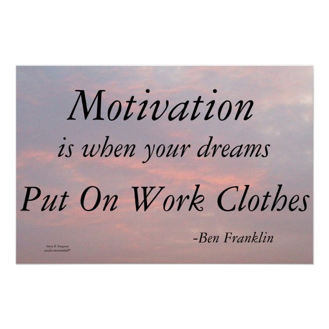 POSTER MOTIVATION BEN FRANKLIN (Devant)