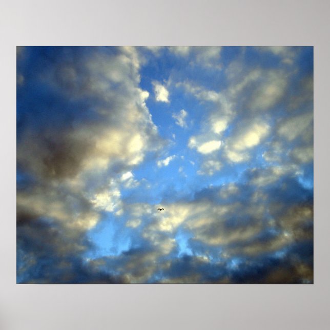 Poster Motivation Ciel Clair bleu Imprimer (Devant)