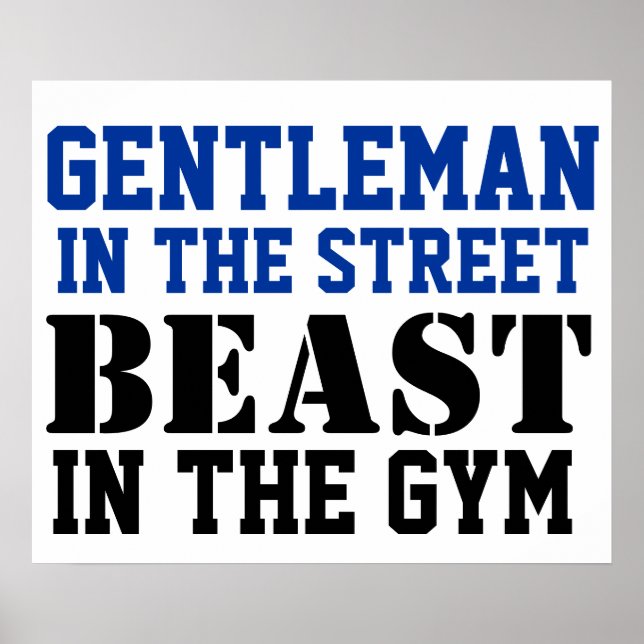 Poster Motivation de sport Gentleman et Bête (Devant)