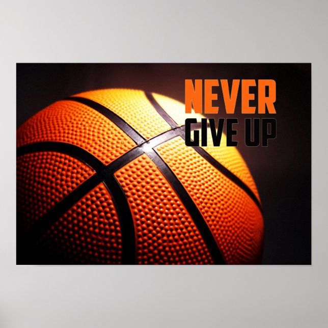 Poster Motivation du basket-ball - ne jamais abandonner p (Devant)