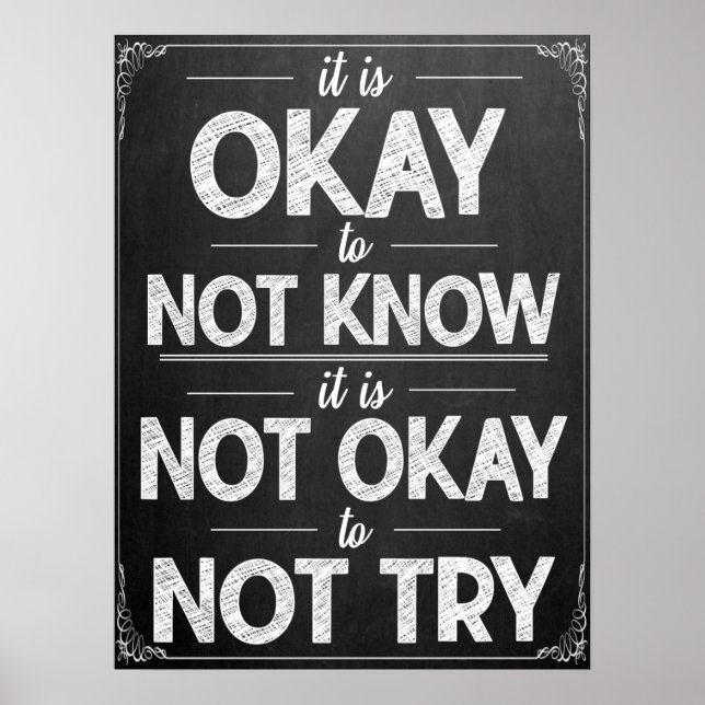 Poster Motivation en classe noire et blanche (Devant)