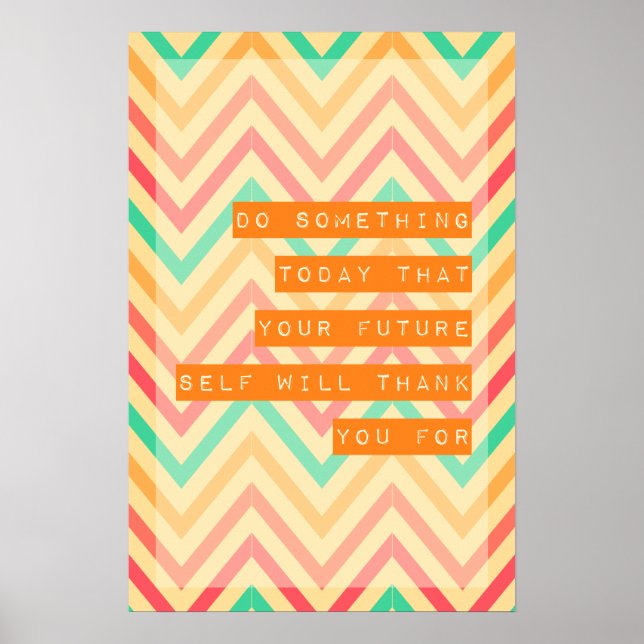 Poster Motivation motif Zigzag (Devant)