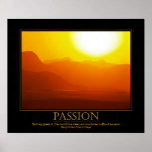 Poster Motivation Passion Desert Sunset
