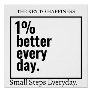 Poster Motivation personnalisée 1% mieux chaque jour Mode