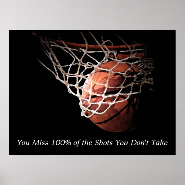 Poster Motivation Quote Basketball (Devant)