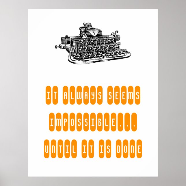 Poster Motivation Retro Typewriter Écrire Étudiant (Devant)