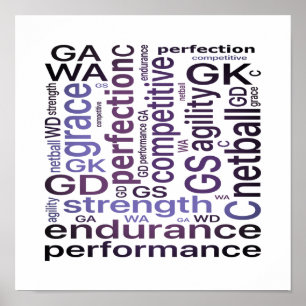 Poster Motivation Word Art Netball