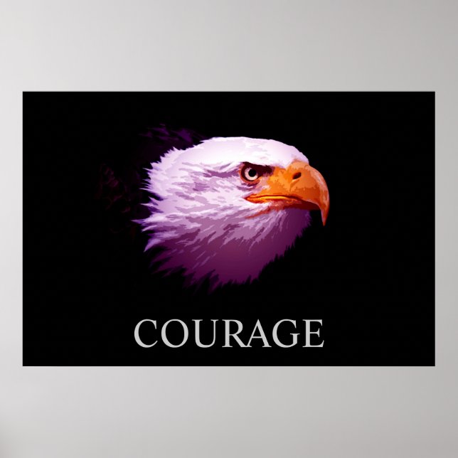Poster Motivational Courage American Bald Eagle (Devant)