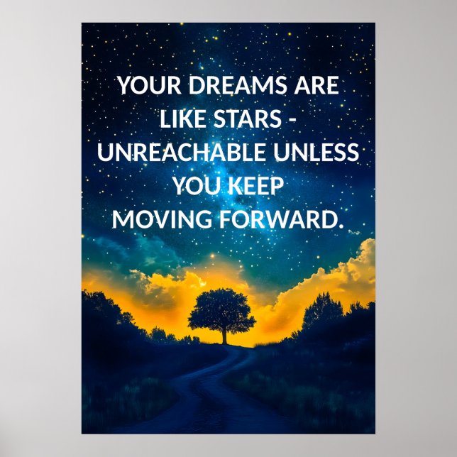 Poster Motivational Night Sky Typography (Devant)