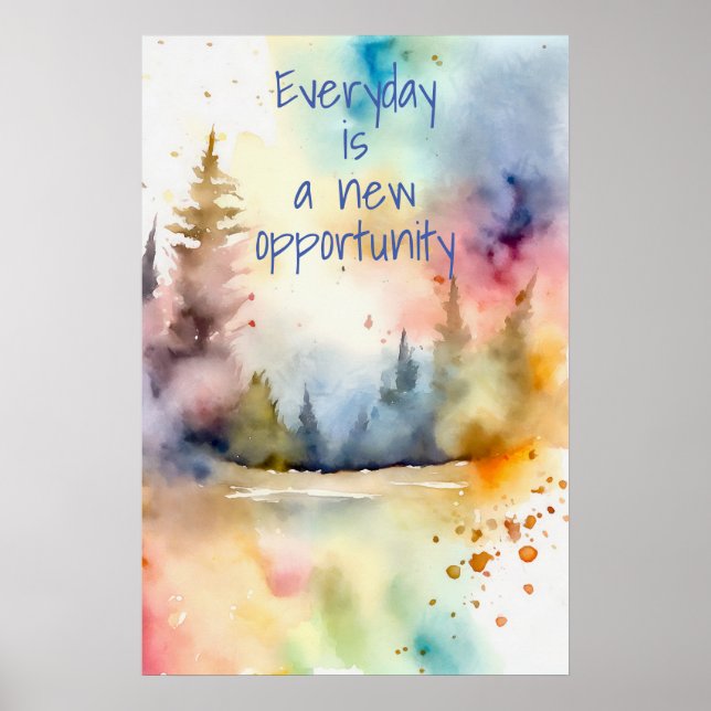 Poster Motivational Watercolor Wall Art 3 (Devant)