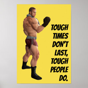 Poster Motivational Words Boxer's Punch Fighter Citation