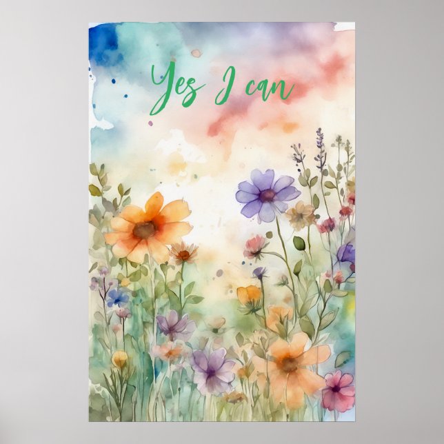 Poster Motivationnel Aquarelle murale Art 35 (Devant)