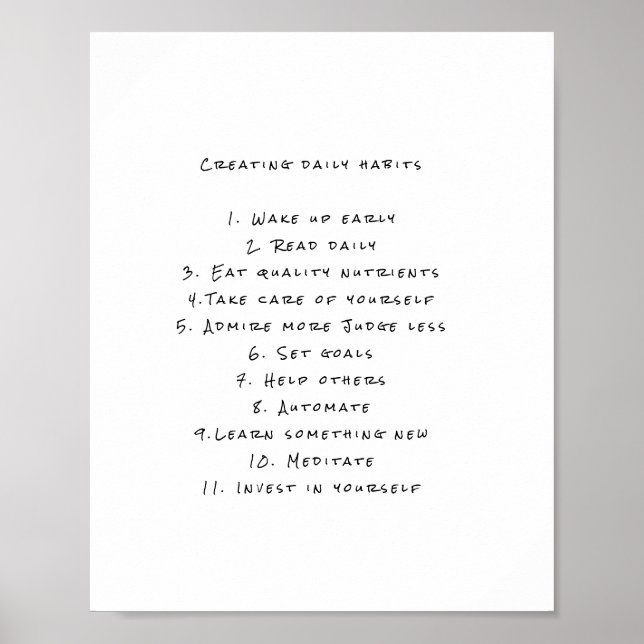 Poster motivationnel avec des rappels quotidiens u (Devant)