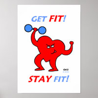 Poster Motivationnel Cartoon Gym Fitt