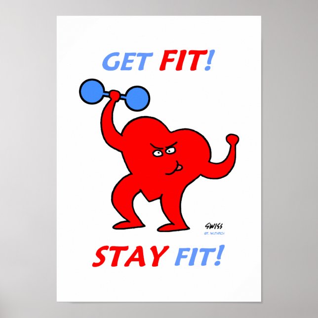 Poster Motivationnel Cartoon Gym Fitt (Devant)
