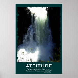 Poster motivationnel de l'ATTITUDE de chute d'eau