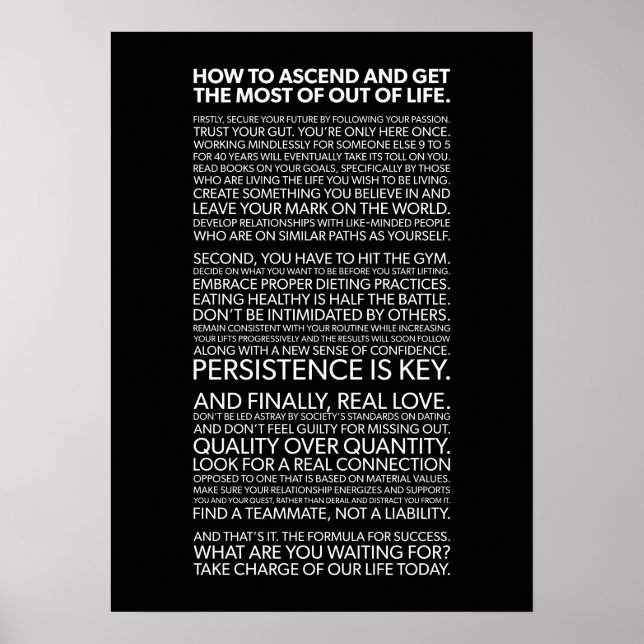 Poster motivationnel de réussite et de gymnase (Devant)