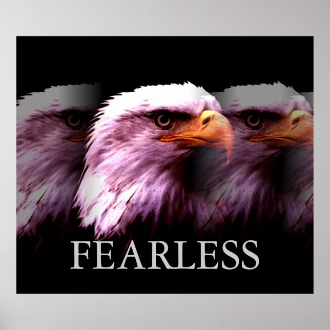 Poster Motivationnel sans peur de l'aigle à tête b (Devant)
