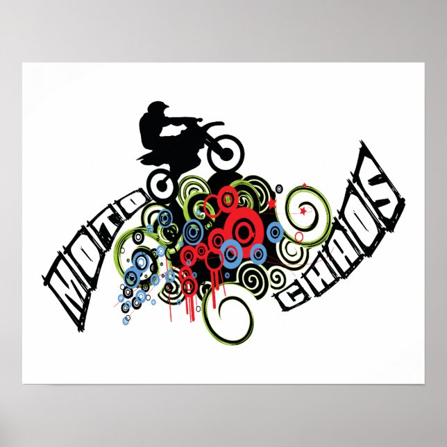 Poster Moto Chaos Dirt Vélo Rider (Devant)