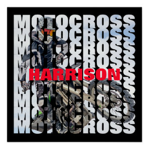 Poster Motocross Sports Dirt Biker Personnalisé