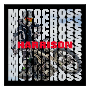 Poster Motocross Sports Dirt Biker Personnalisé