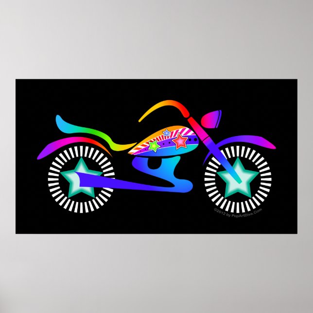 POSTER MOTOCYCLE Pop Art (Devant)