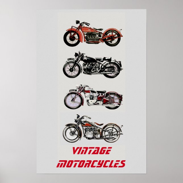Poster MOTOCYCLES vintages (Devant)
