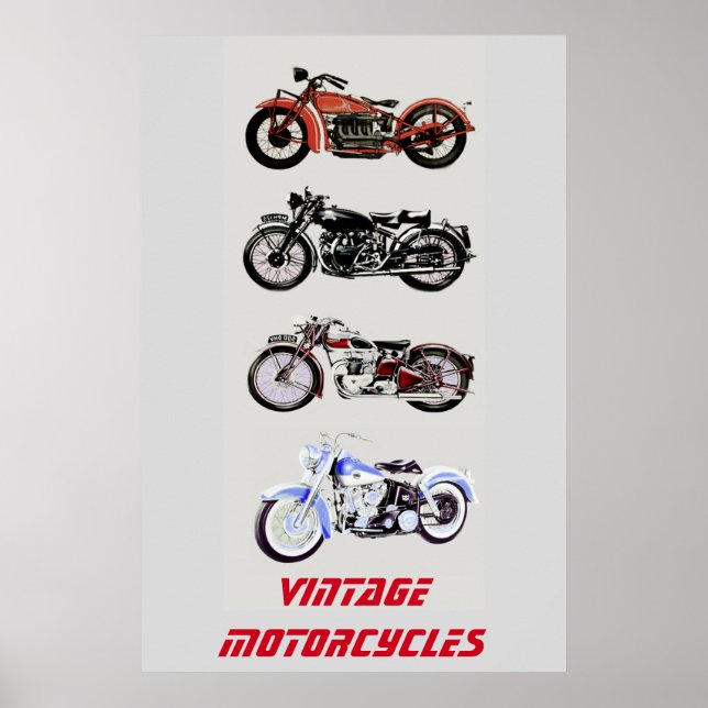 Poster MOTOCYCLES vintages (Devant)