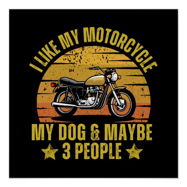Poster Motocyclette de chien (Devant)