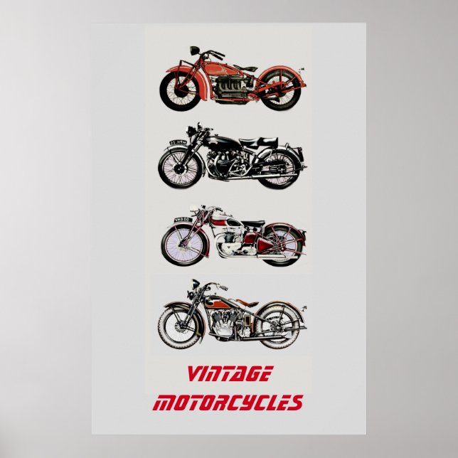 POSTER MOTOCYCLETTES ANCIENNES (Devant)