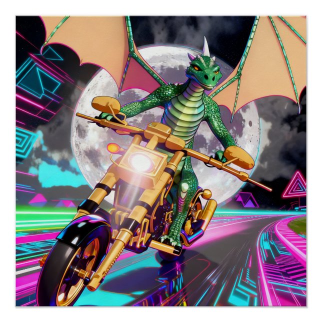 Poster Motorcycle Riding Dragon (Devant)