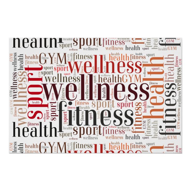 Poster Mots de fitness (Devant)