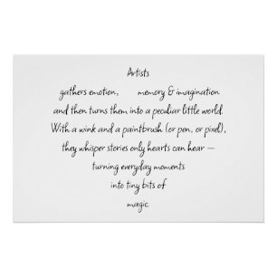 Poster Mots du cœur expliquant et Artiste Whimsical Art