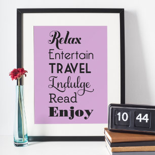 Poster Mots Inspiration de retraite   Typographie noire