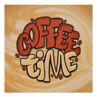 Mots-temps café sur mousse de lait