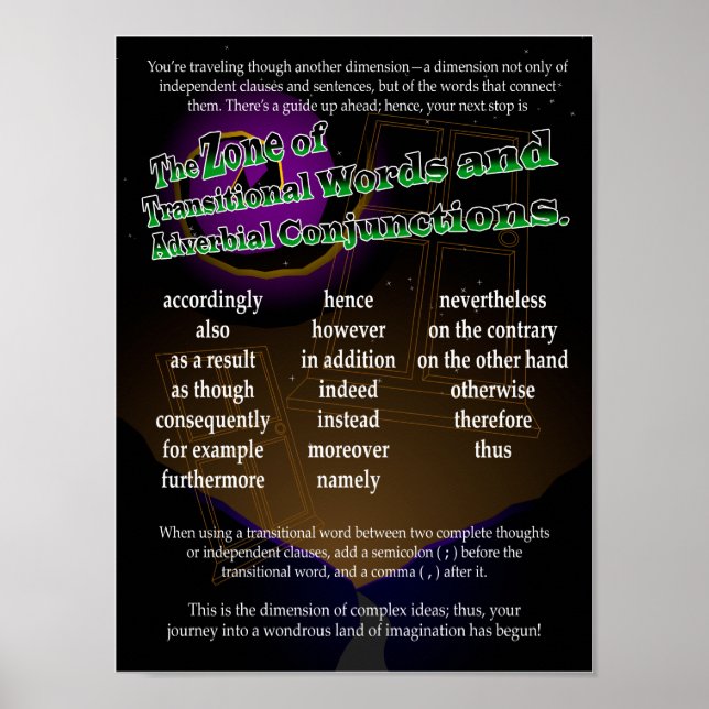 Poster Mots transitoires et conjonctions publicitaires (Devant)