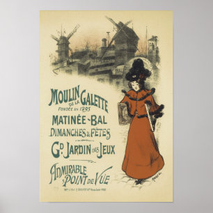 Poster Moulin de la Galette, Roedel