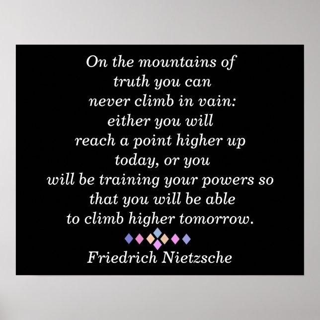 Poster Mountains of Truth - Nietzsche quote - art print (Devant)
