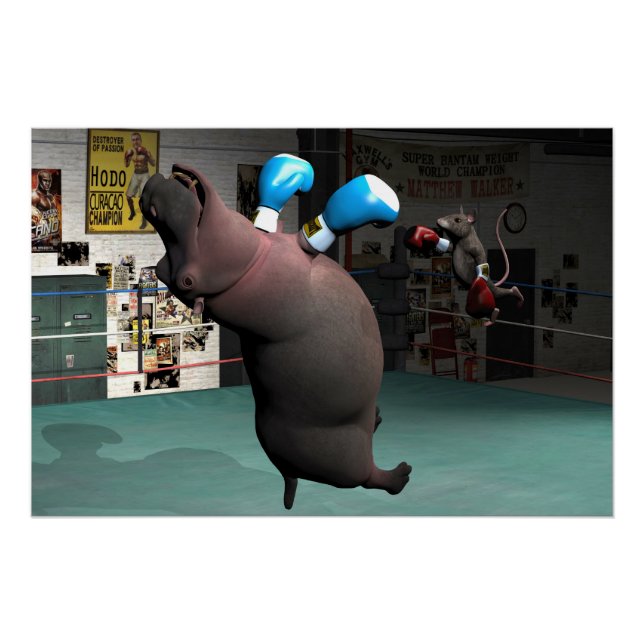 Poster Mouse Beats Hippo KO (Devant)