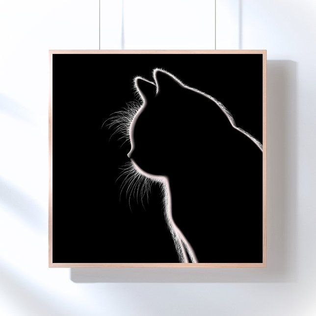 Poster Moustaches dans le noir | Silhouette de moustaches (Créateur téléchargé)